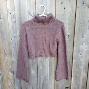 Boohoo trumpet sleeve cropped sweater